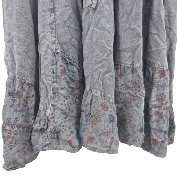 Coline Women's XL Floral Smocked Bohemion Maxi Dress Sleeveless Blue‎ Casual - Picture 7 of 7